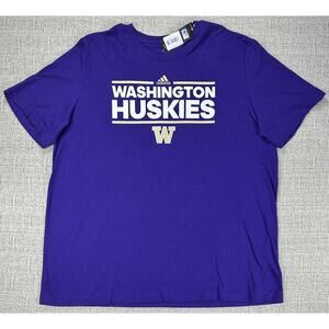 Washington Huskies Shirt Mens 2XL Purple NCAA College Adidas Tee NWT
